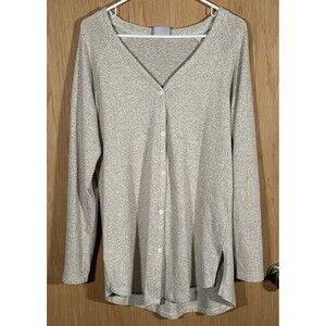 Columbia By The Hearth Button Front Cardigan Beige Minimalist Cozy Women's Sz Lg